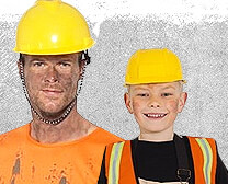 Bauarbeiter Kostüm Kinder Latzhose orange Jungen Gärtner Karneval